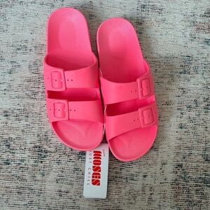 Freedom Moses Glow Pink Sandals NEW slides